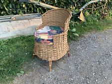 Vintage Child Chair Cane  Wicker  Genuine Hand Woven  Basket Seat Dolls