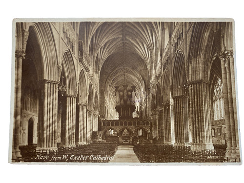 Exeter cathedral 1920s sepia - cathedral,