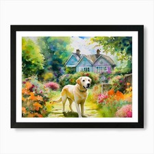 Labrador Dog In The Garden Art