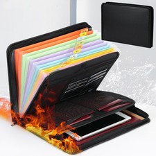 Fireproof Document Bag File Storage Bag 12 Pockets A4 Document Wallet Organizer