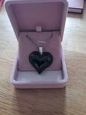 Lalique Black Heart Pendant On