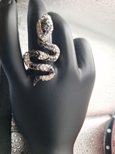 Black enamel and silver tone - enamel,