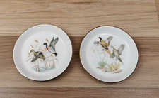 2 x Vintage Crown Staffordshire Ducks & Pheasants Pin Dishes / Trinket Dishes