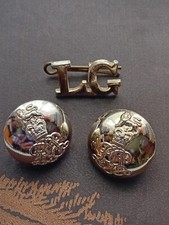 The Life Guards Gold-Tone Staybrite Set: LG Title Badge and Two QC 25mm Buttons