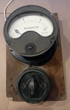 Vintage Killowatts Meter & Bakelite Santon Switch Gear Display Film Props