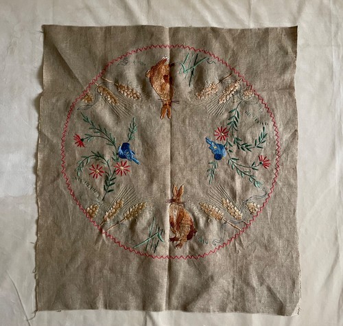 Vintage crewel work embroidery - crewel,