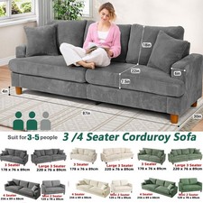 4 Seater Corduroy Sofa w/ 2