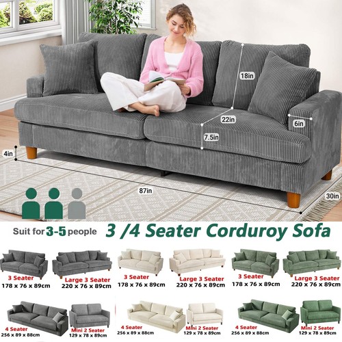 Seater corduroy sofa - 3,