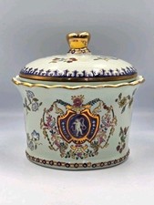 Limoges (?)  Antique Floral Lidded Porcelain Trinket Box China 