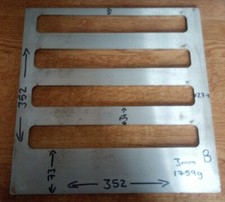 Stainless Steel Grill Sheet 352mm x 352mm x 3mm Thick B