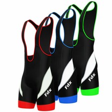 FDX Mens Performance Cycling Bib Shorts Coolmax? Padded Cycle Pants Shorts