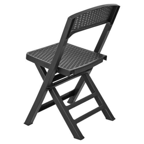Black plastic rattan table 6 - table,