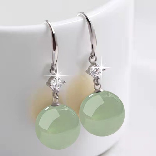 Vintage green jade - , earrings