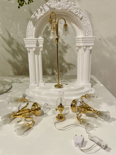 Dolls house miniature - house, lights