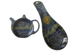 Vincent Van Gogh Teabag Holder & matching Spoon rest Tea Bag Melamine