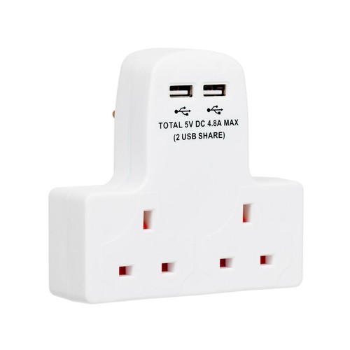 Way gang plug - 2, wall