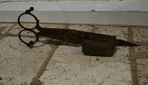 Antique candle snuffer - candle, wick