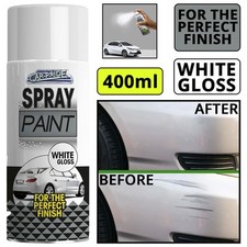 Car-Pride White Gloss Spray Paint Automotive Touch-Up Quick Dry Finish 400ml