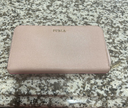 Furla pink solid zip around - furla,