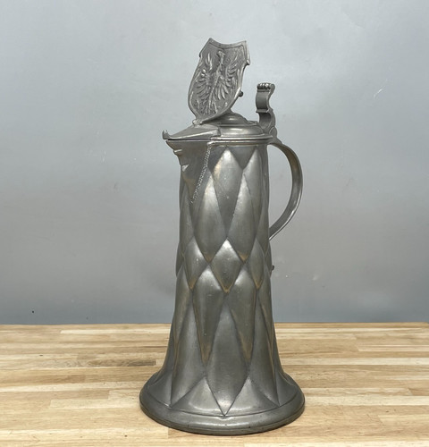 Vintage antique pewter flagon - antique,