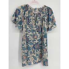 Rose Olive Cream Blue Floral