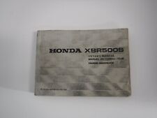 Honda XBR500S Owner's Manual 1987