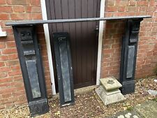 Original Antique Black Welsh Slate Victorian Fire Surround Fireplace (AF198)
