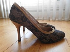 Gorgeous NEW LOOK Black Lace High Heel Shoes ~ UK Size 5
