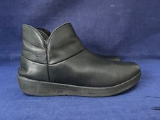 FITFLOP UK 7 BLACK LEATHER