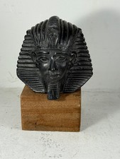 Egyptian Carved Stone Poured Resin Head  Bust Ornament 9cm
