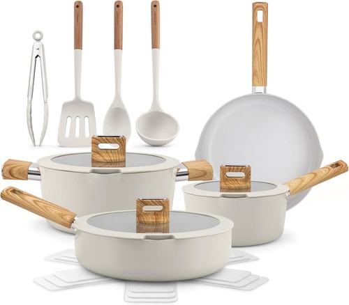 Ceramic pots and pans - and, set