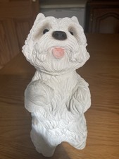 Vintage Sandicast White West Highland Terrier  8.25” Signed Sandra Brue