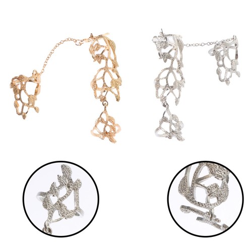2pcs full finger rings flower - 2pcs,
