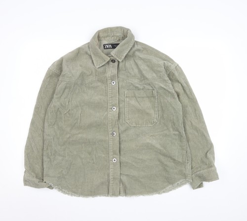 Zara women green corduroy - green,