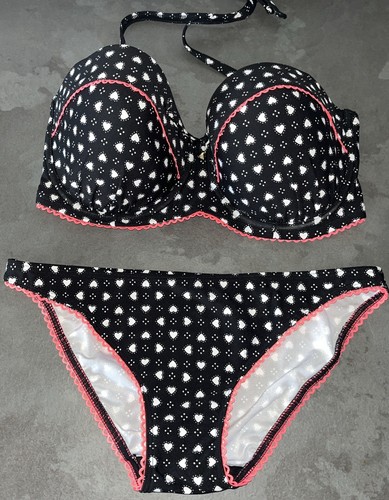 Ladies coral black heart - ladies,