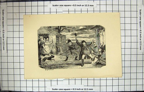 Old antique print 1870 - old,