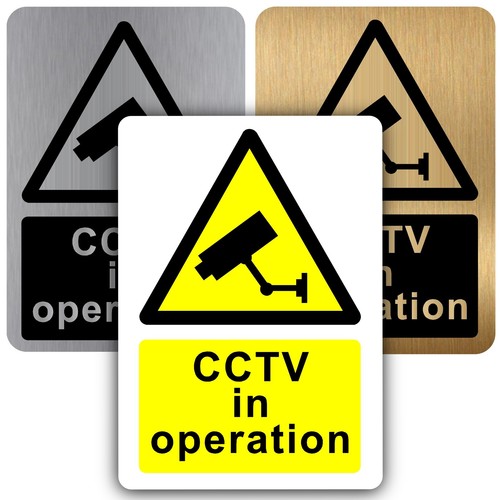 Metal sign cctv operation - metal,
