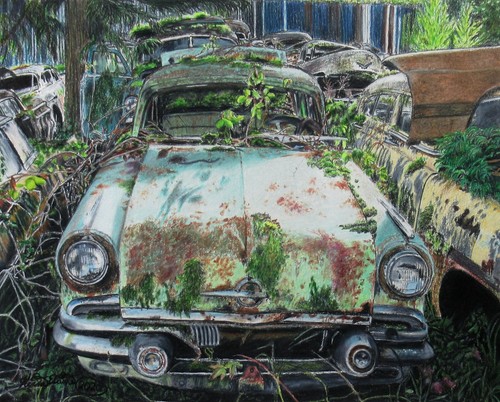 Classic car art salvage - art,, yard