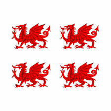 Set of 4 Welsh Dragon Temporary Tattoo Waterproof Lasts 1 week Wales Flag rugby