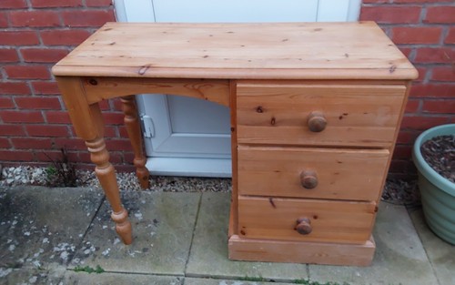 Pine desk drawers turned - desk, 3