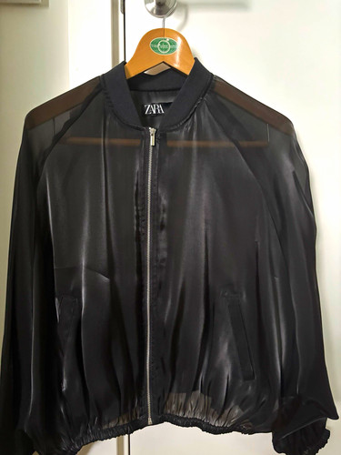 Zara women black sheer - black,