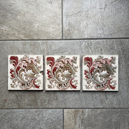 Vintage ceramic tiles floral - ceramic,