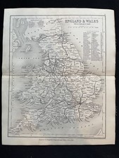 antique map of England and