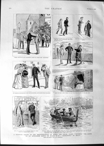 Old antique print - print, 1888