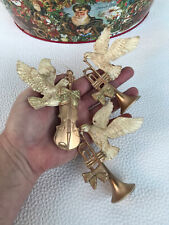 VINTAGE NOSTALGIC PLASTIC TURTLE DOVE MUSICAL INSTRUMENTS CHRISTMAS DECORATIONS