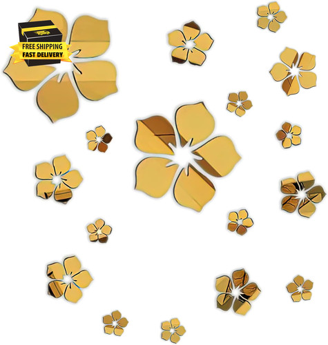 Acrylic mirror floral wall - mirror,