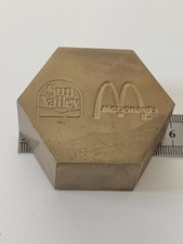 Brass Hexagonal Paperweight or