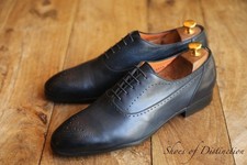 Santoni Navy Blue Leather