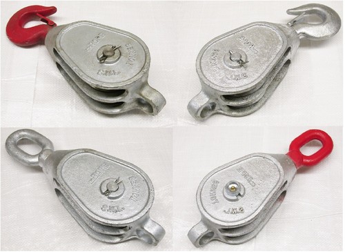 Double sheave lifting pulley - double,