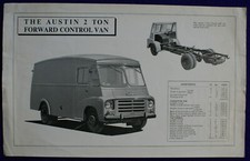 BMC AUSTIN 2 TON FORWARD CONTROL VAN TRUCK LORRY  DATA SPECIFICATION BROCHURE